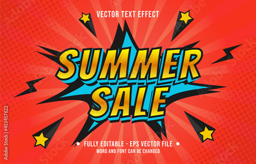 Editable text effect gradient color pop art comic style for digital and print media font effect template