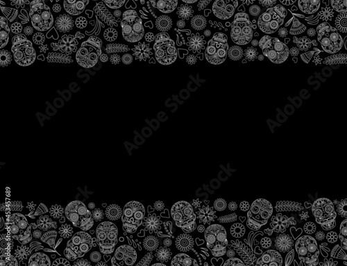 aztec, background, banner, border, calavera, carnival, catrina, celebration, color, colorful, culture, day, day of the dead, dead, death, decoration, dia, dia de los, dia de los muertos, fabric, face,