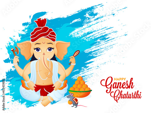 Illustration of lord ganesha for indian festival happy ganesh chaturthi 