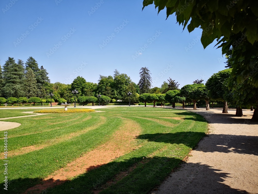 Garden of the Pardo palace in Madrid Spain
