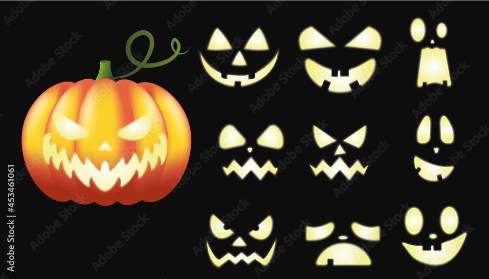set of halloween pumpkins set of halloween pumpkins