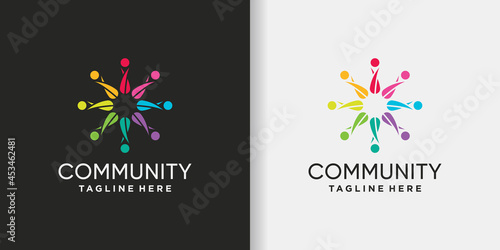 Community logo design template with unique concept