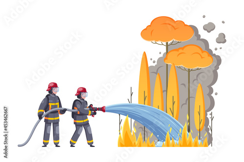 Firemen Cartoon Illustration