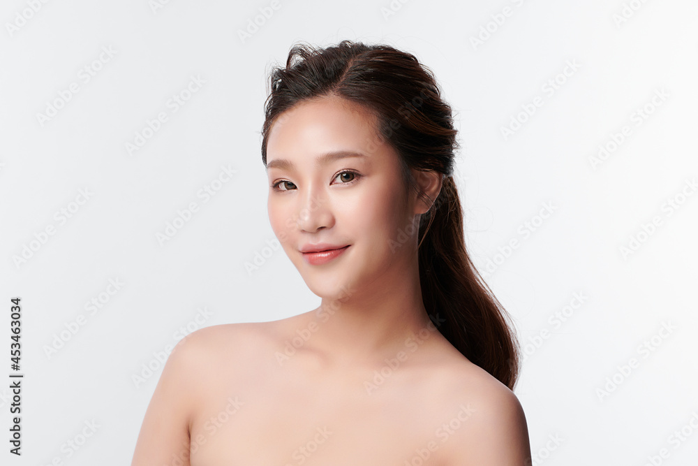 Beautiful young asian woman with clean fresh skin on white background, Face care, Facial treatment, Cosmetology, beauty and spa, Asian women portrait. Beautiful young asian woman with clean fresh skin on white background, Face care, Facial treatment, Cosmetology, beauty and spa, Asian women portrait.