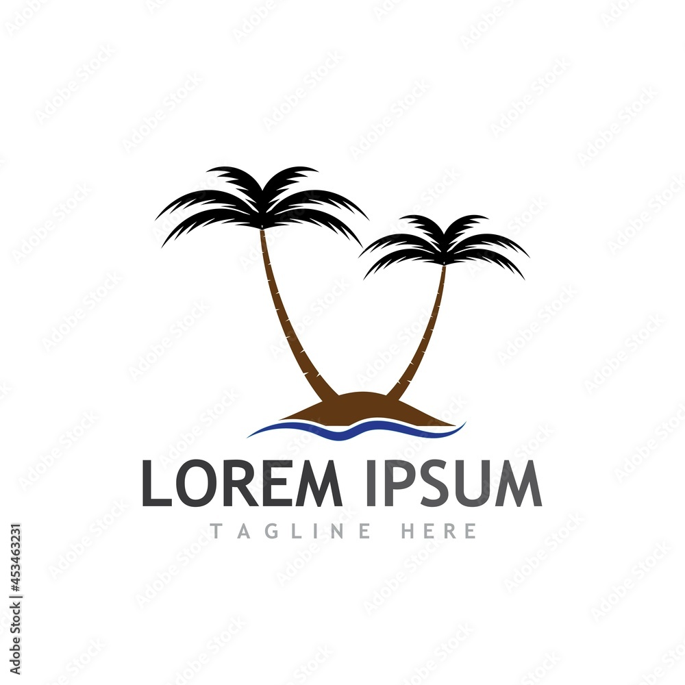 Palm tree summer logo template Palm tree summer logo template