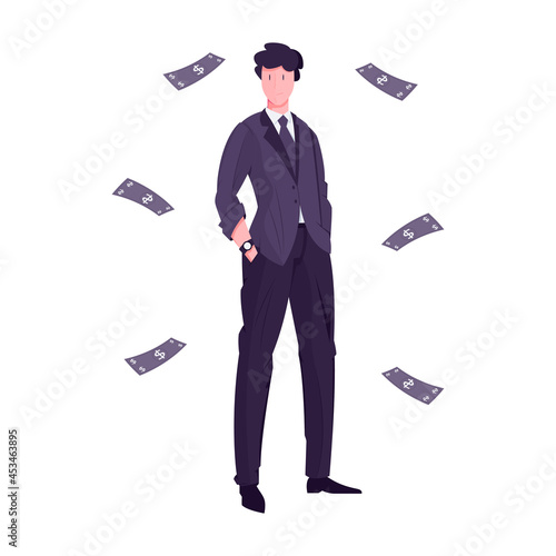 Millionaire Flat Illustration