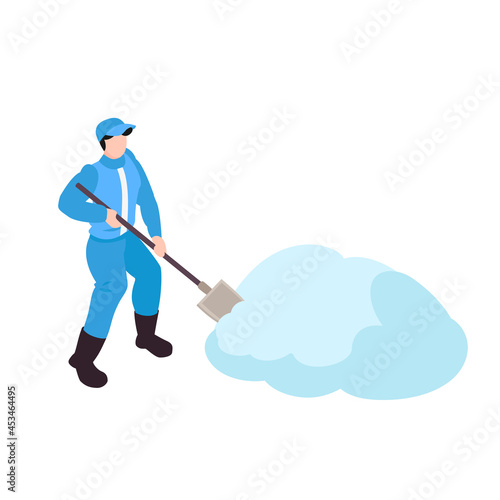 Cleaning Streets Isometric Icon