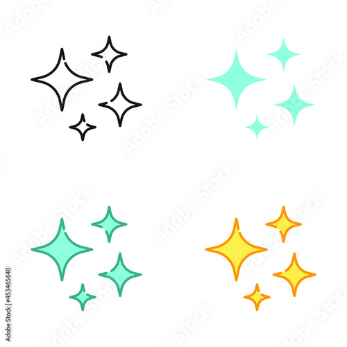 bright sparkles  glowing  starbust  magic stars  bright stars illustration. firework stars and glitter celebration. Shine icon  clean star icon. vector illustration. design on white background. EPS10