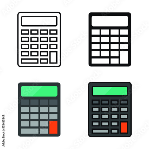 Math calculator for counting operations. Finance and economy concept, cost managements, money strategy and purchase calculation. Calculator icon. Vector illustration. Design on white background. EPS10