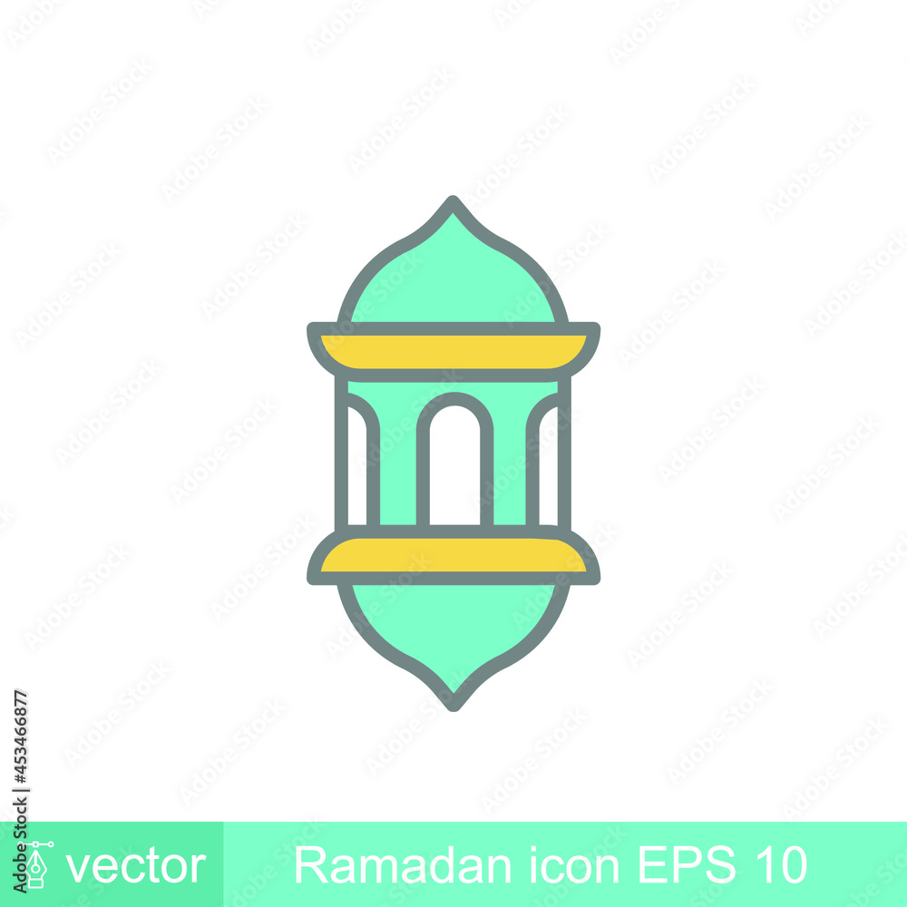 Fanoos, fanous, fawanees or lantern, ramadan lamp accessories & decorative in the holy month. kareem. Ramadan lantern, eid, islam, mubarak, muslim icon. Vector illustration on white background.EPS10