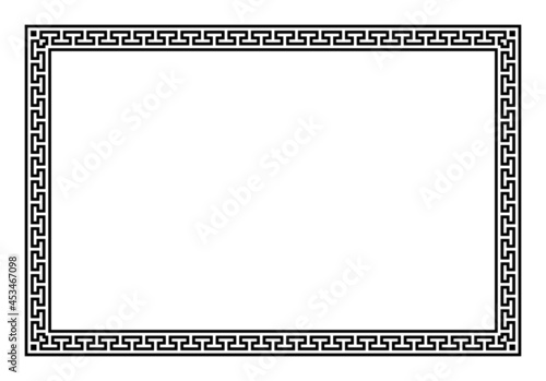 Tablou pe pânză Rectangular frame with seamless meander pattern
