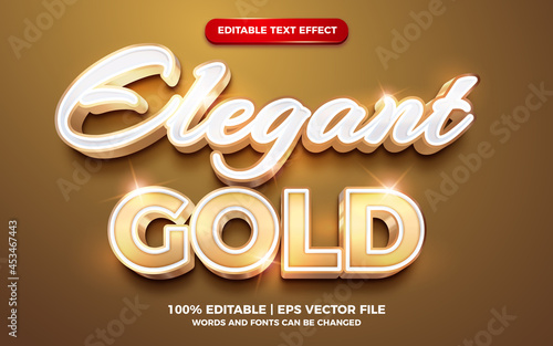 creative elegant gold wedding letter bold 3d editable text effect template