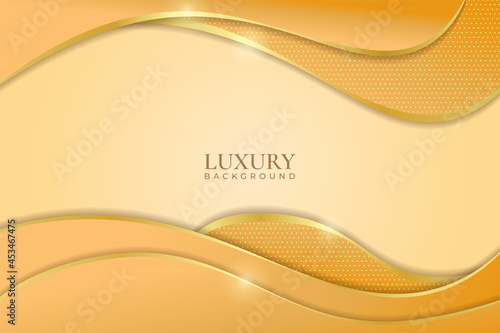 Luxury Background Soft Shiny Golden Dynamic Overlapped Shape