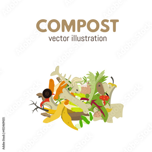 Organic recycle compost pile vector illustration.