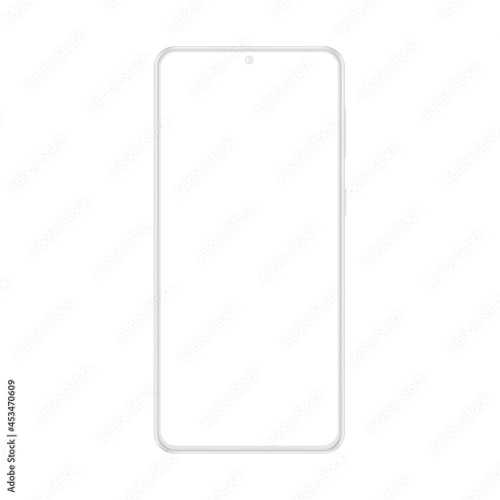 Clay Smartphone Mockup Front View Isolated on White Background. Vector Illustration Clay Smartphone Mockup Front View Isolated on White Background. Vector Illustration