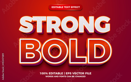 red creative strong bold 3d editable text effect template