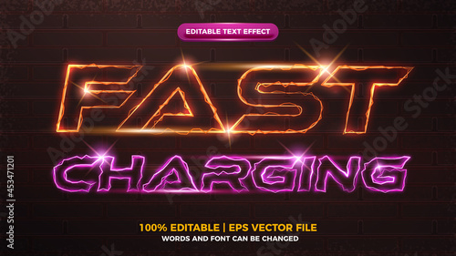 electric flash charging editable text effect template