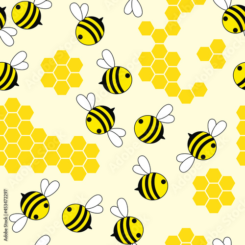 Bee cute seamless pattern
