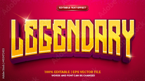 Legendary 3d Cartoon game editable text effect
