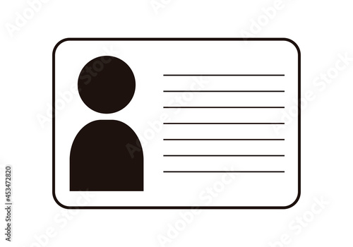 Icono negro de carnet en fondo blanco.