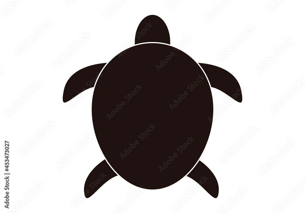 Icono negro de tortuga en fondo blanco. Icono negro de tortuga en fondo blanco.