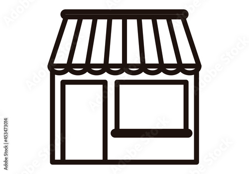 Icono negro de tienda en fondo blanco.