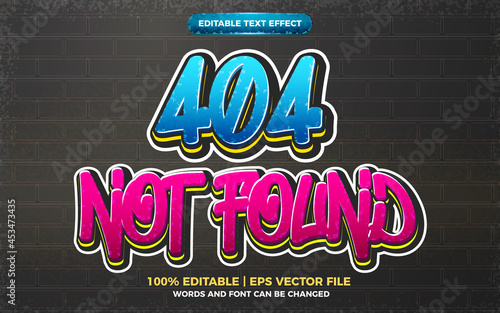 404 not found 3d graffiti editable text effect