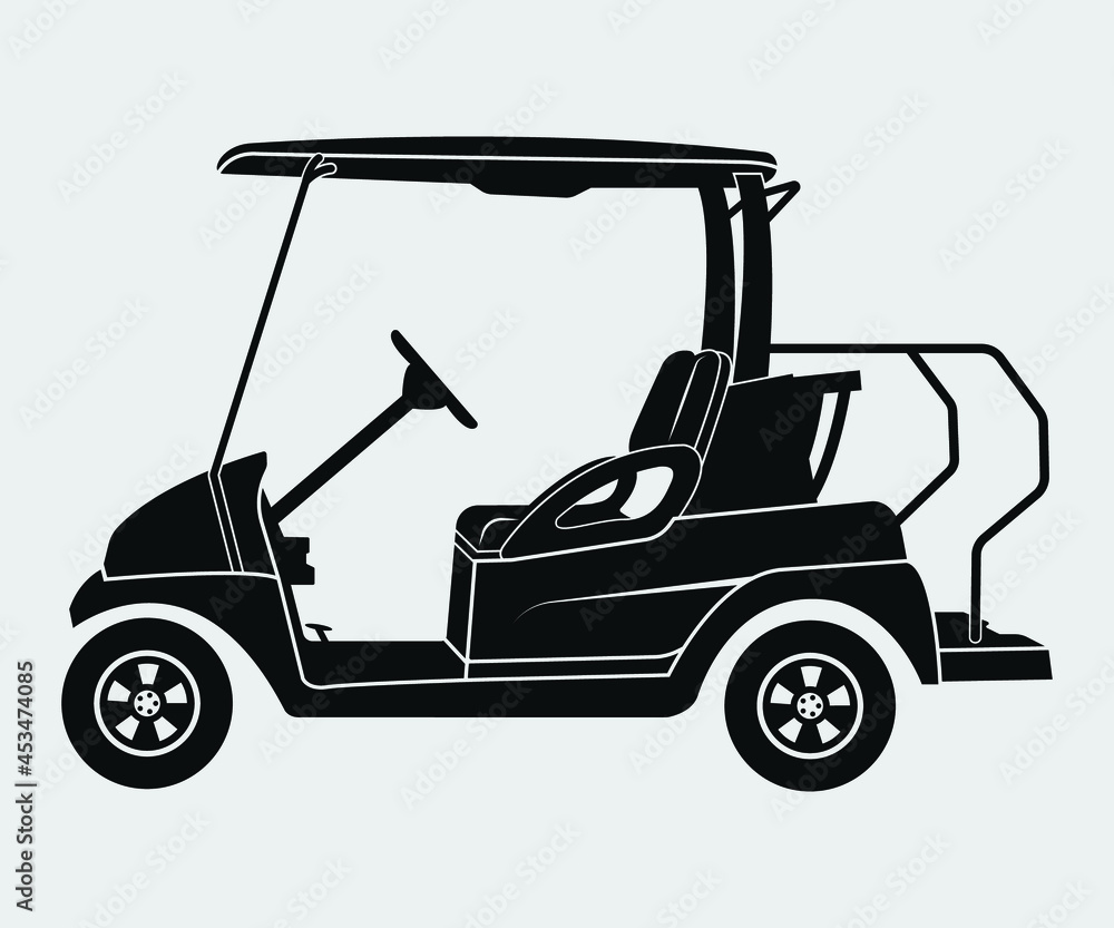 Golf car Printable Vector Illustration. Golf car silhouettes vector. Set of Golf car design vector