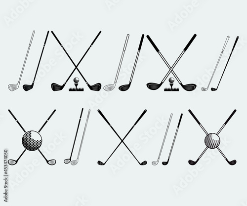 Golf Bat bundle Printable Vector Illustration