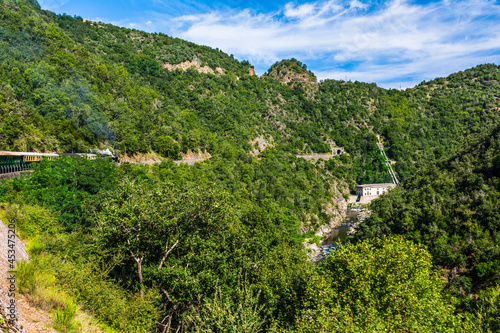 Gorges du Doux view from Mastrou Ardèche train, Ardèche, France photo