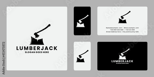 lumberjack logo design with ax symbol
