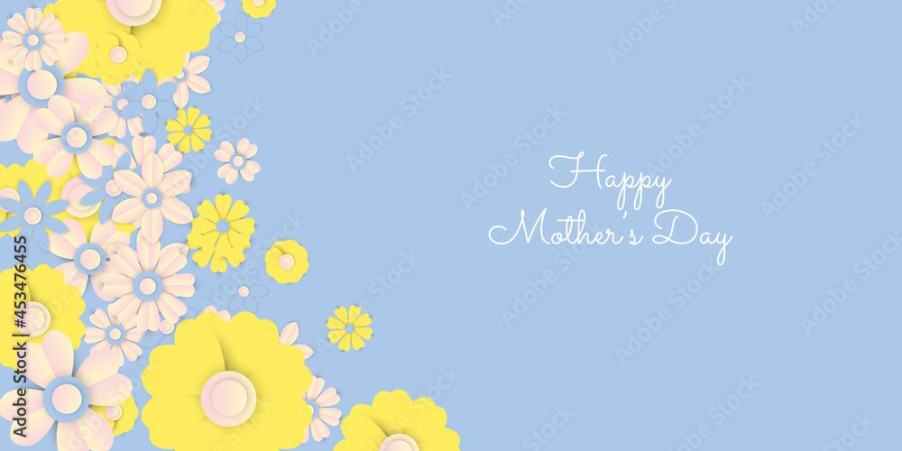 Happy Mothers day background. Happy mothers day, flowers leaf foliage celebration badge design