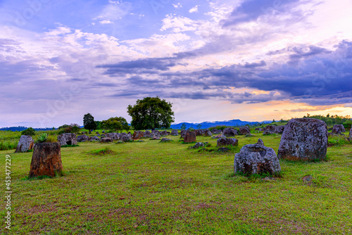 Plain of Jars is a megalithic archaeological landscape. photo