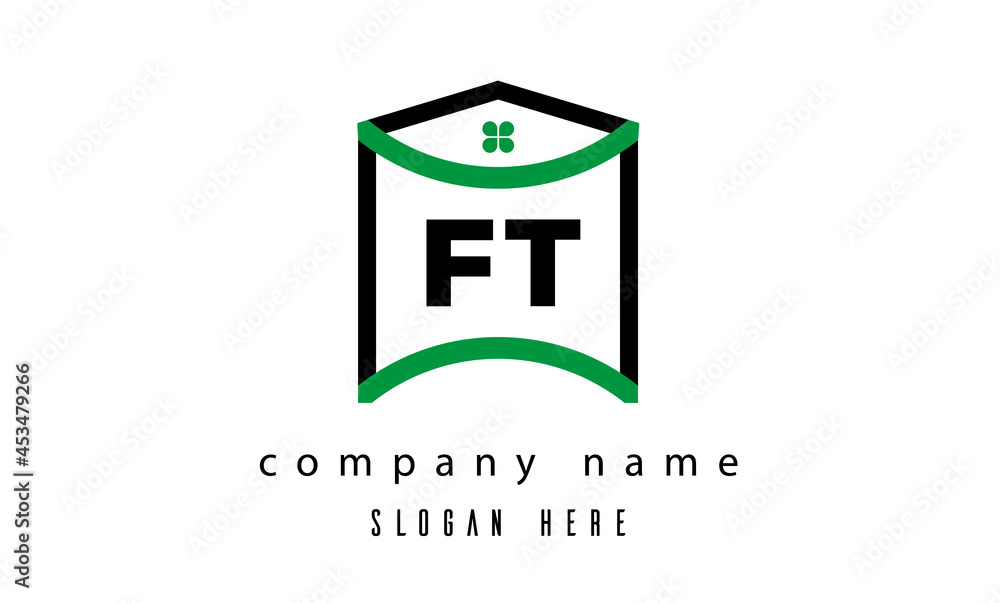 FT creative real estate latter logo vector