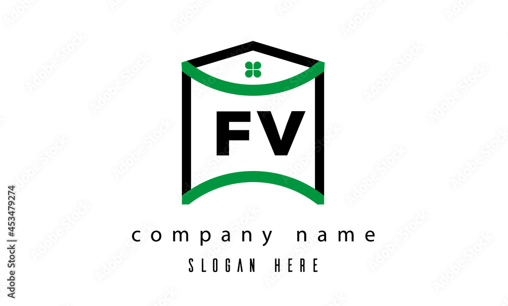 FV creative real estate latter logo vector FV creative real estate latter logo vector