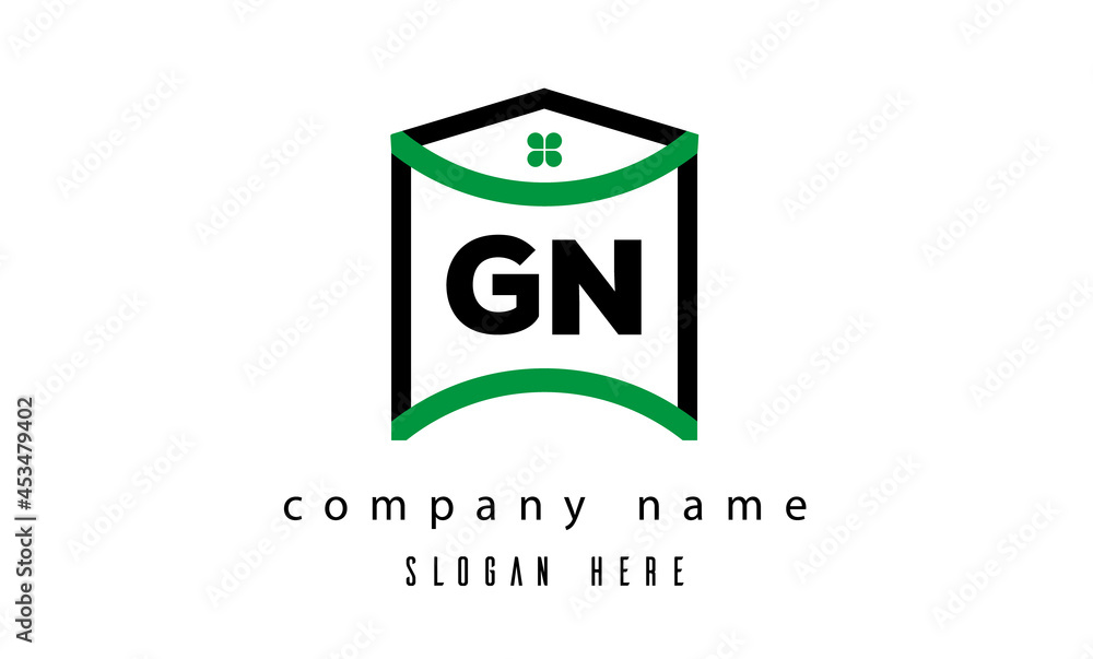 GN creative real estate latter logo vector