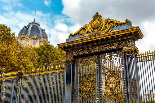 Photography Ornate entrance gate of the Palais de Justice, a courthouse in Ile de la Cite, P