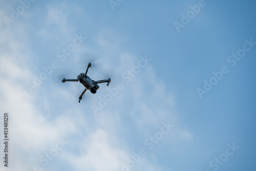 UAV flying in the blue sky