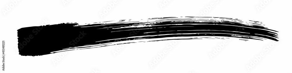 Stripe Vector Abstract Grunge Stroke Brush Hand Drawn Texture in Black Color Sketch Simple Pattern isolated on White Background Grange Doodle Shape