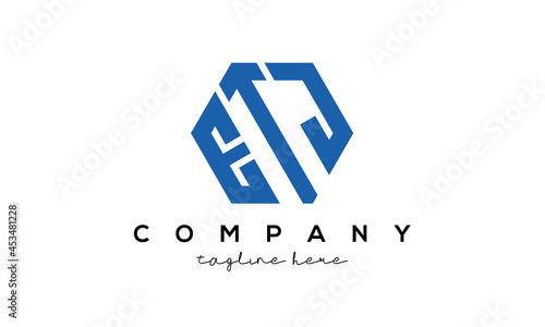 letters ETJ creative polygon logo victor template	 photo