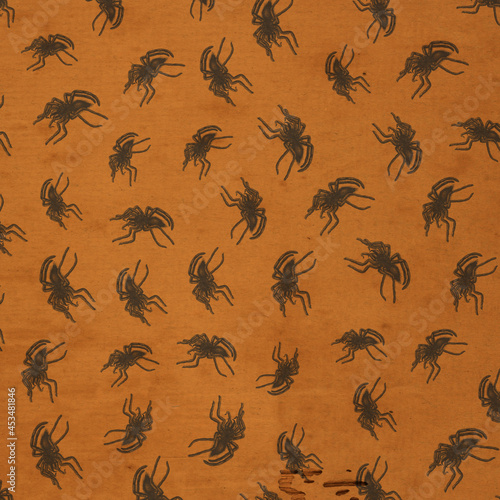 Vintage Style Kraft Spider Halloween Background or Wallpaper © Erin Cadigan