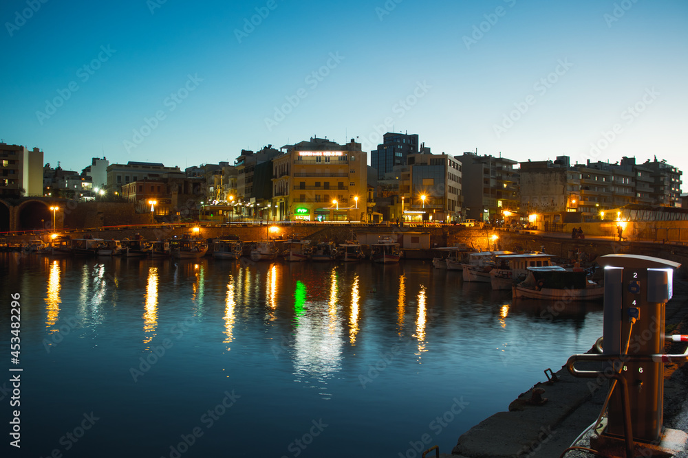 Beautiful evening at the old Venetian Port of Heraklion- Crete