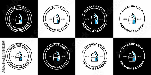bundle cake shop market logo design vector collections food