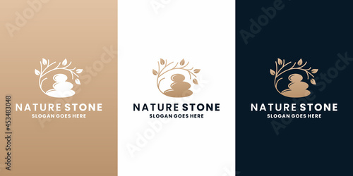 nature stones logo design spa meditation