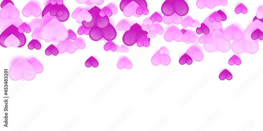 Purple pink love border background. Purple White Abstract Background for Presentation Design. Valentine's day background with hearts
