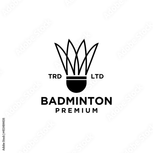 premium Badminton Shuttlecock vector icon design for Sport logo and Badminton Championship Logo isolated white background