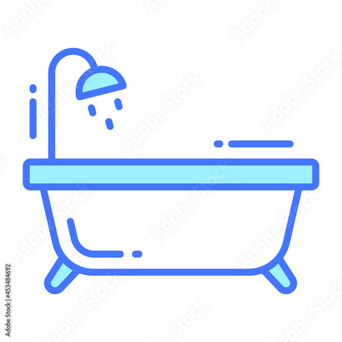 bathtub trendy icon, glyph style isolated on white background. Symbol for your web site design, logo, app, UI.