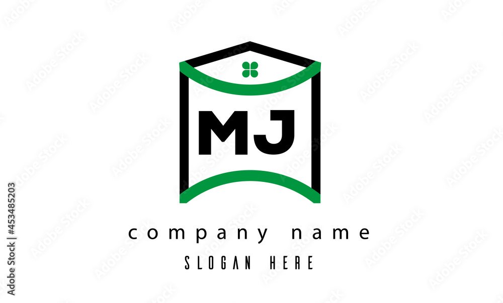 MJ creative real estate latter logo vector