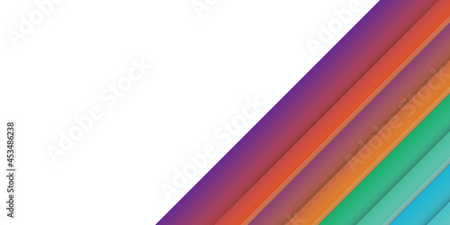 Modern colorful green  blue  red  orange  yellow  and purple striped presentation background. Light abstract background with black overlap layers. Texture with border as element decoration.