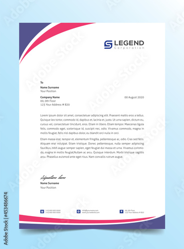 Professional Letterhead corporate letterhead Minimalist Letterhead Template